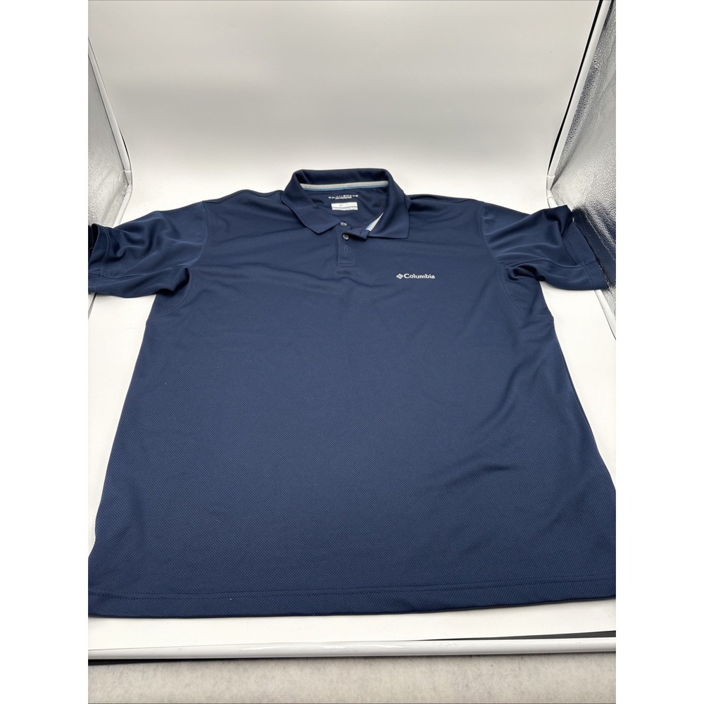 Columbia Polo Shirt Mens XL Omni Shade Sun Protection Navy Blue